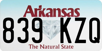 AR license plate 839KZQ