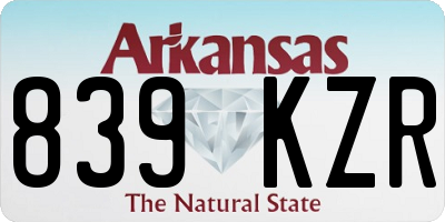 AR license plate 839KZR