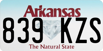 AR license plate 839KZS