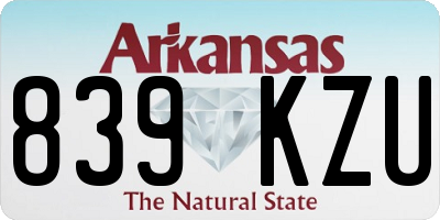 AR license plate 839KZU