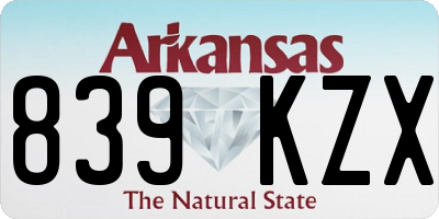 AR license plate 839KZX