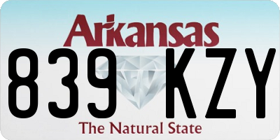 AR license plate 839KZY