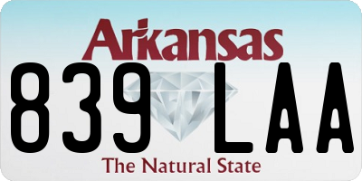 AR license plate 839LAA