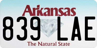 AR license plate 839LAE
