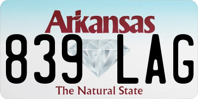 AR license plate 839LAG