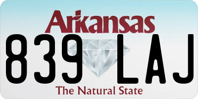 AR license plate 839LAJ