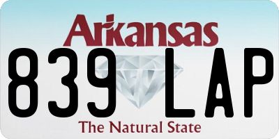 AR license plate 839LAP