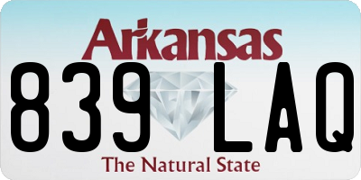 AR license plate 839LAQ