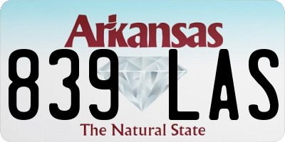 AR license plate 839LAS