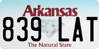 AR license plate 839LAT