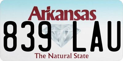 AR license plate 839LAU