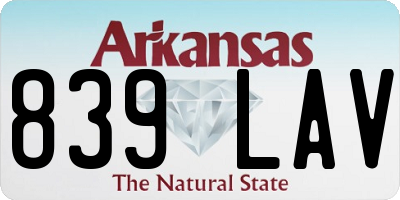 AR license plate 839LAV