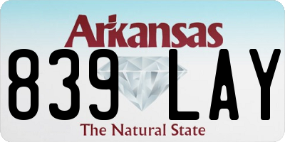 AR license plate 839LAY