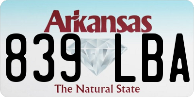 AR license plate 839LBA