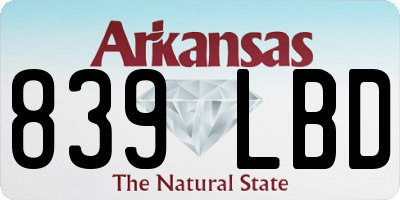 AR license plate 839LBD