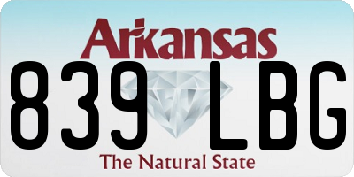 AR license plate 839LBG