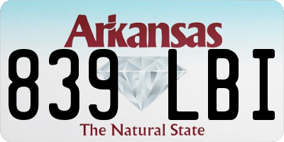 AR license plate 839LBI