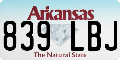 AR license plate 839LBJ