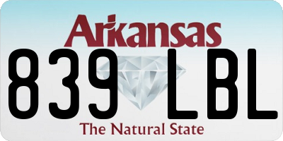 AR license plate 839LBL