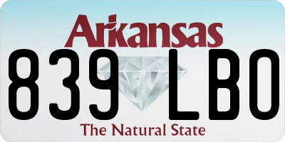 AR license plate 839LBO