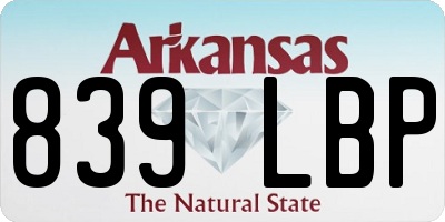 AR license plate 839LBP