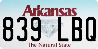 AR license plate 839LBQ