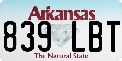 AR license plate 839LBT