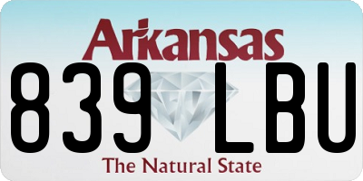 AR license plate 839LBU