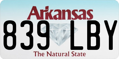 AR license plate 839LBY