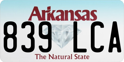 AR license plate 839LCA