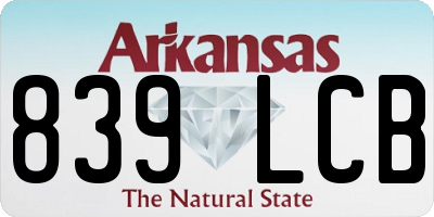 AR license plate 839LCB