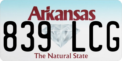 AR license plate 839LCG
