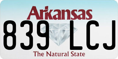 AR license plate 839LCJ