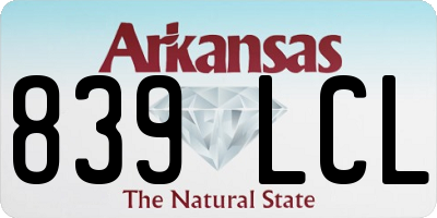 AR license plate 839LCL