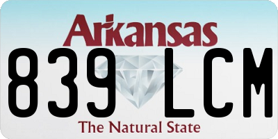 AR license plate 839LCM