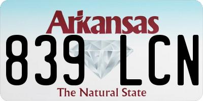 AR license plate 839LCN