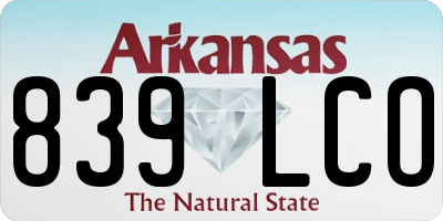 AR license plate 839LCO