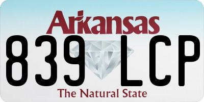 AR license plate 839LCP