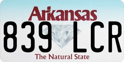 AR license plate 839LCR