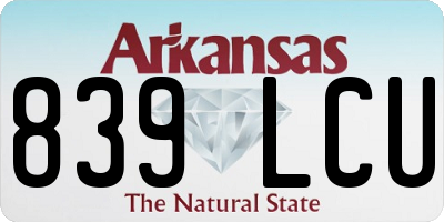AR license plate 839LCU