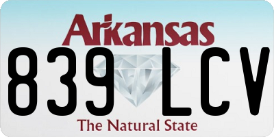 AR license plate 839LCV