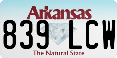 AR license plate 839LCW