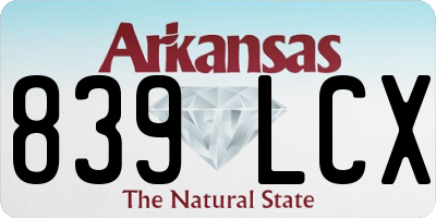 AR license plate 839LCX