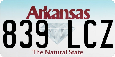 AR license plate 839LCZ