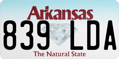 AR license plate 839LDA