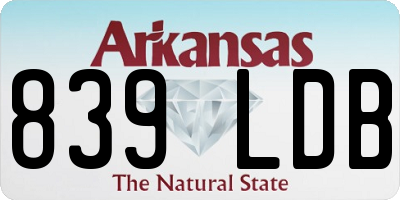 AR license plate 839LDB