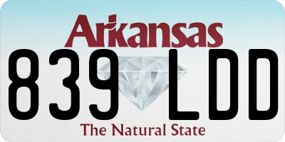 AR license plate 839LDD