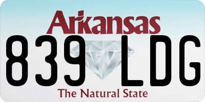 AR license plate 839LDG