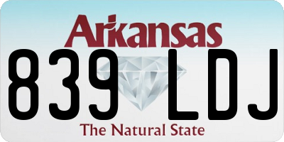 AR license plate 839LDJ