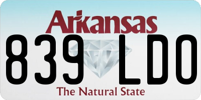 AR license plate 839LDO
